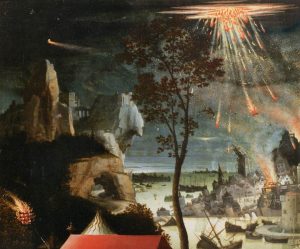 نقاشی لوکاس ون لیدی، غرق شدن شهر قوم لوط (سدوم) درون آب