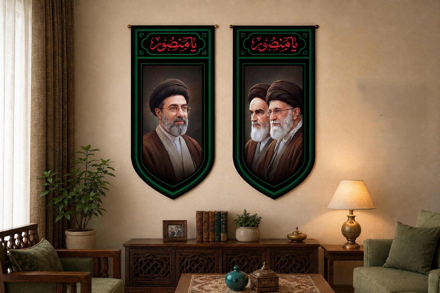 کتیبه آویز 2 تیکه رهبران ایران